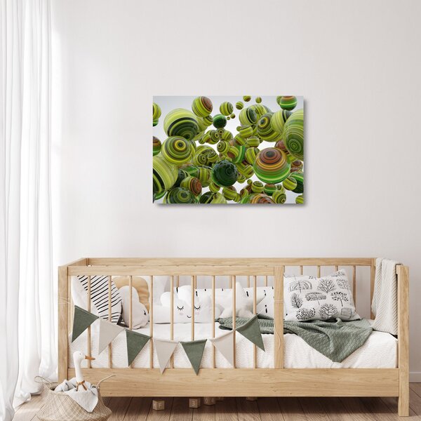 Staklena slika prugastih kugli (70x50 cm)
