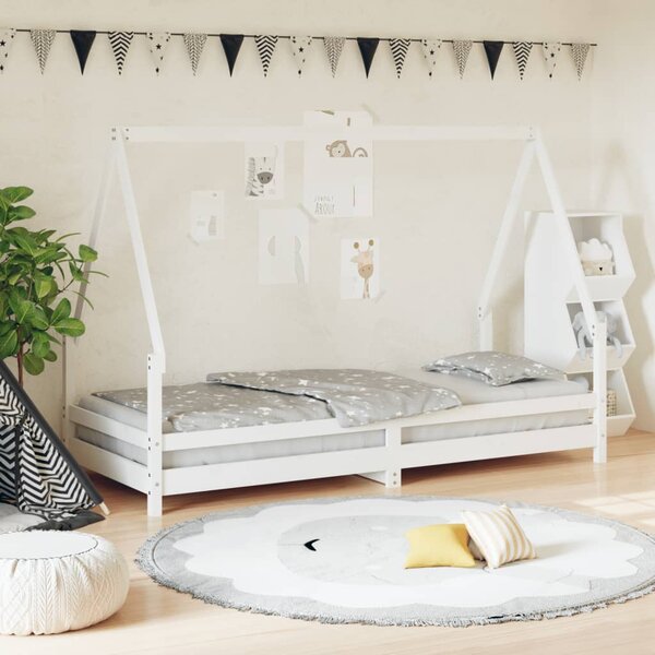 VidaXL Okvir za dječji krevet bijeli 80 x 200 cm od masivne borovine