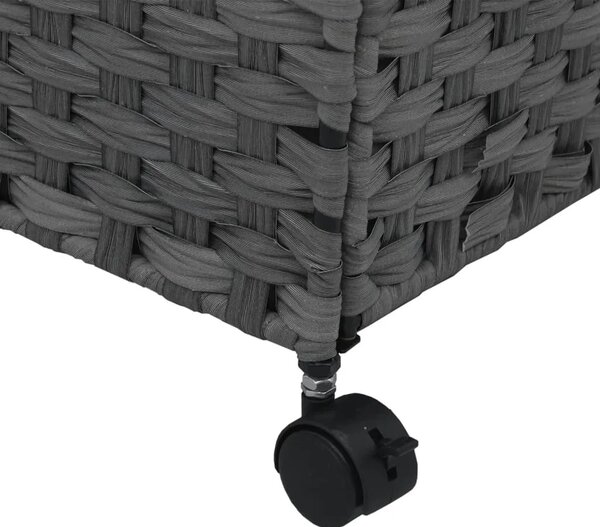 Košara za rublje s kotačima siva 60 x 35 x 60 5 cm od ratana - Siva 1 Siva