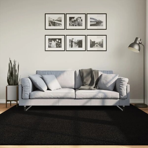 Tepih HUARTE kratkih vlakana mekani i perivi crni 200x200 cm - Crna 200 x 200 cm Crna 200 x 200 cm