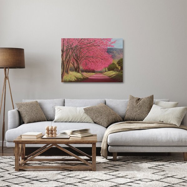 Staklena slika procvalog stabla (70x50 cm)