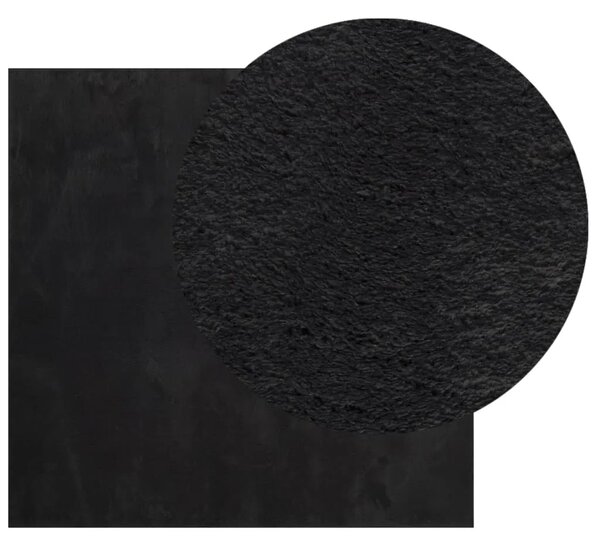 Tepih HUARTE kratkih vlakana mekani i perivi crni 200x200 cm - Crna 200 x 200 cm Crna 200 x 200 cm