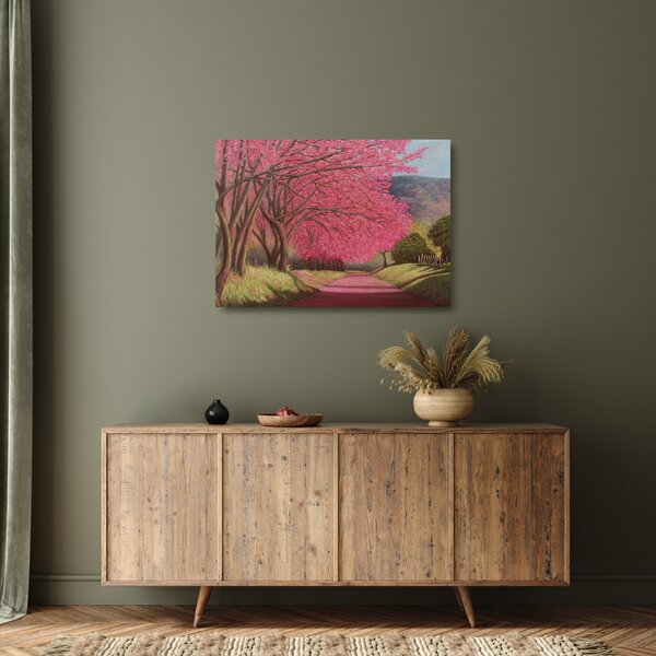 Staklena slika procvalog stabla (70x50 cm)