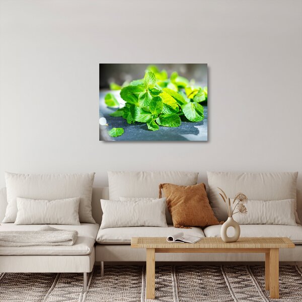 Staklena slika metvice (70x50 cm)