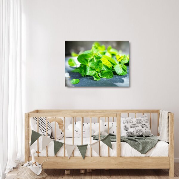 Staklena slika metvice (70x50 cm)
