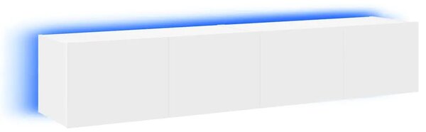 Zidni TV ormarići s LED svjetlima 2 kom bijeli 80x35x31 cm - Bijela 80 x 35 x 31 cm 2 Bijela