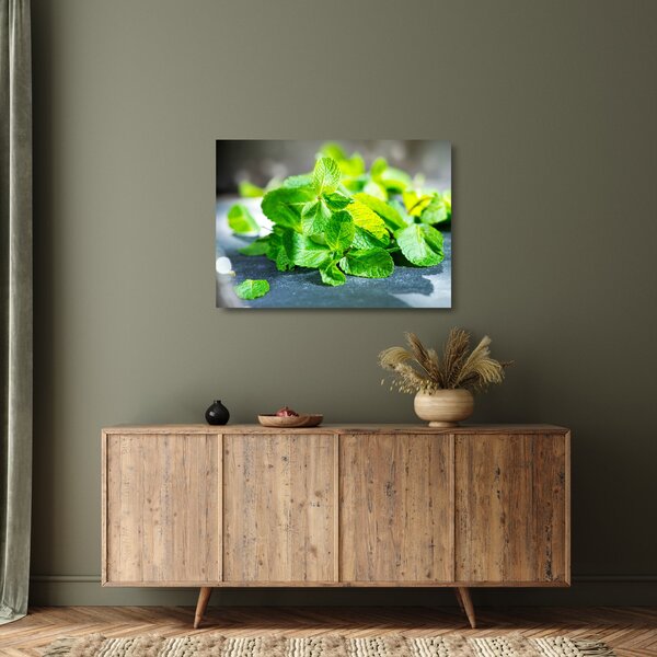 Staklena slika metvice (70x50 cm)