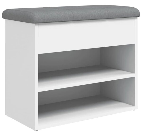 Klupa za cipele bijela 62x32x50 cm inženjerski drvo - Bijela Bijela