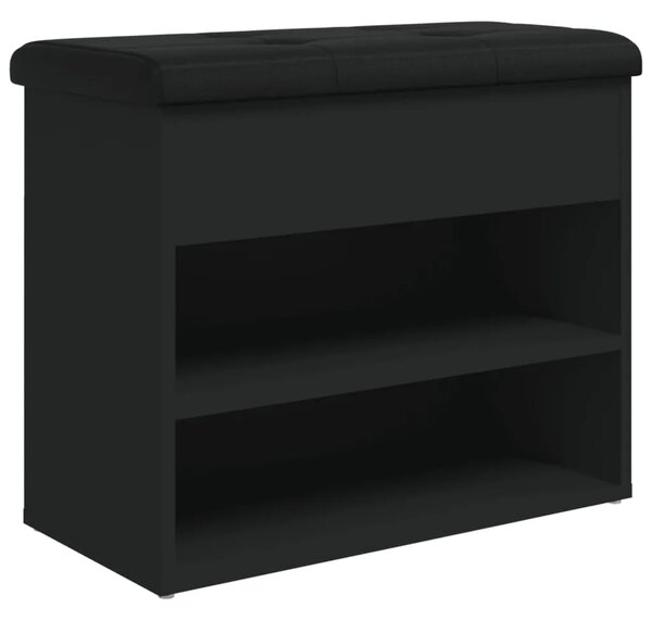 Klupa za cipele crna 62x32x50 cm od konstruiranog drva - Crna Crna