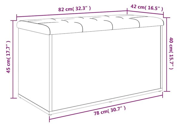 Klupa za odlaganje Sonoma hrast 82x42x45 cm Konstruirano drvo - sonoma hrast 82 x 42 x 45 cm Sonoma hrast 82 x 42 x 45 cm