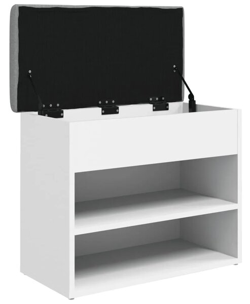 Klupa za cipele bijela 62x32x50 cm inženjerski drvo - Bijela Bijela