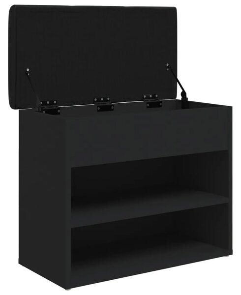 Klupa za cipele crna 62x32x50 cm od konstruiranog drva - Crna Crna