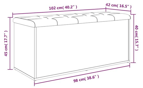 Klupa za odlaganje Sonoma hrast 102x42x45 cm Konstruirano drvo - sonoma hrast 102 x 42 x 45 cm Sonoma hrast 102 x 42 x 45 cm