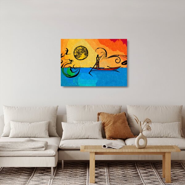 Staklena slika drevne slike (70x50 cm)