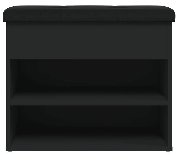 Klupa za cipele crna 62x32x50 cm od konstruiranog drva - Crna Crna