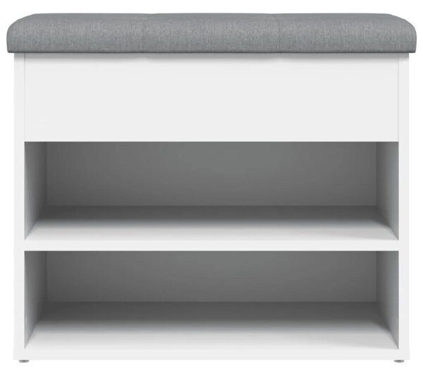Klupa za cipele bijela 62x32x50 cm inženjerski drvo - Bijela Bijela