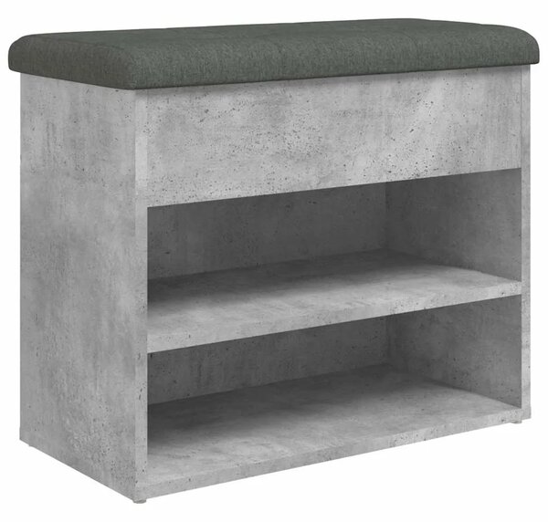 Klupa za cipele siva boja betona 62x32x50 cm konstruirano drvo - Beton siva Beton siva