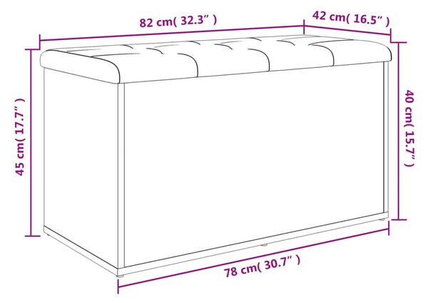 Klupa za odlaganje bijela 82x42x45 cm inženjerski drvo - Bijela 82 x 42 x 45 cm Bijela 82 x 42 x 45 cm