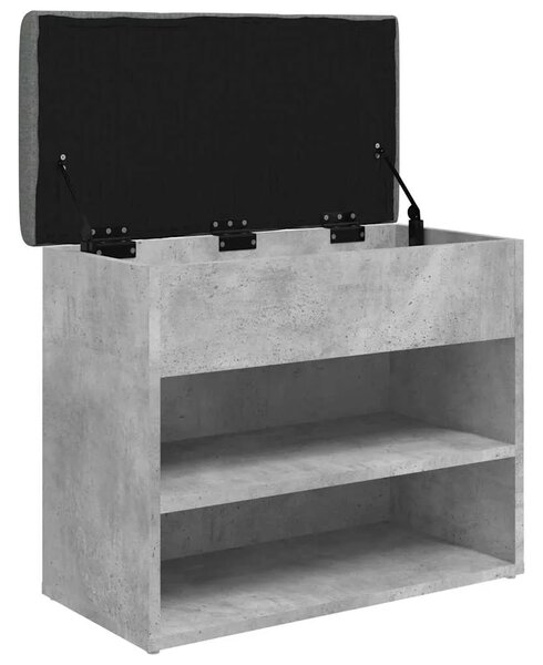Klupa za cipele siva boja betona 62x32x50 cm konstruirano drvo - Beton siva Beton siva