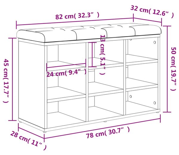 Klupa za cipele bijela 82x32x50 cm inženjerski drvo - Bijela 82 x 32 x 50 cm Bijela 82 x 32 x 50 cm