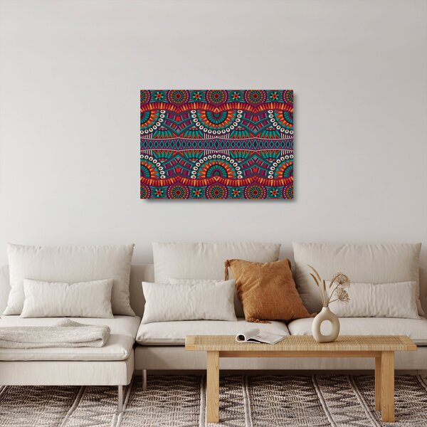 Staklena slika ornamentalne apstrakcije (70x50 cm)
