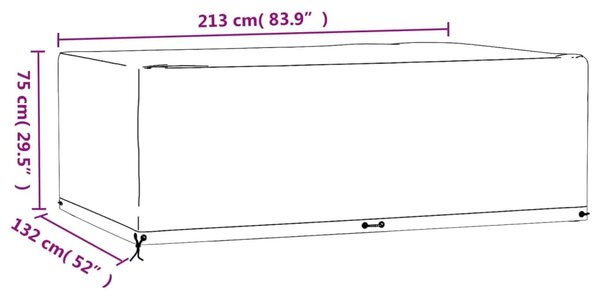 Navlake za vrtni namještaj 2 kom 213 x 132 x 75 cm pravokutne - 213 x 132 x 75 cm 2 213 x 132 x 75 cm 2
