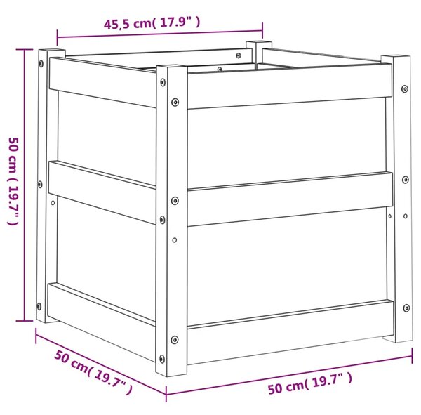 Vrtna sadilica 50 x 50 x 50 cm od impregnirane borovine - Prirodno impregnirano 1 Prirodno impregnirano 1