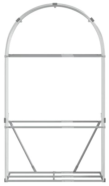 Držač za drva - Držač za cjepanice srebrni 120x45x210 cm od pocinčanog čelika - Srebrno 120 x 45 x 210 cm Srebrno 120 x 45 x 210