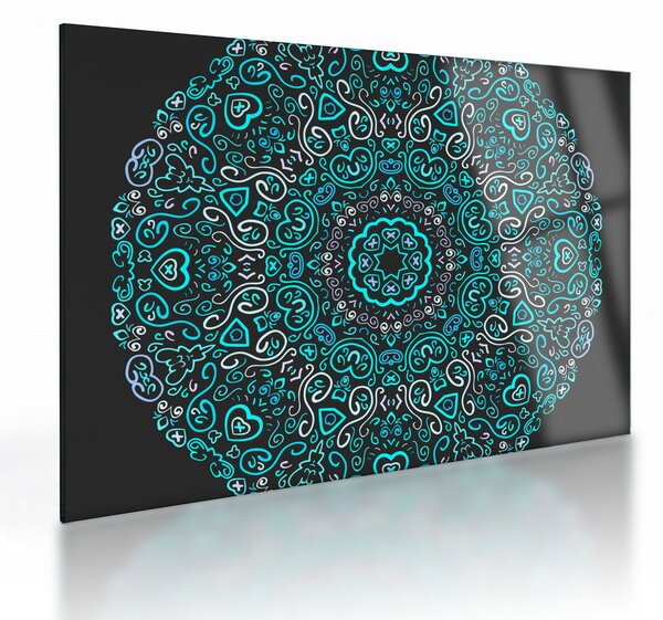 Staklena slika ornamentalne apstrakcije (70x50 cm)