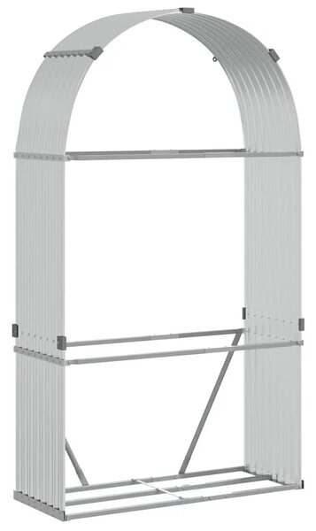 Držač za drva - Držač za cjepanice srebrni 120x45x210 cm od pocinčanog čelika - Srebrno 120 x 45 x 210 cm Srebrno 120 x 45 x 210