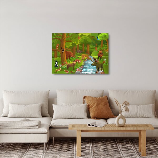 Dječja staklena slika sa životinjama (70x50 cm)