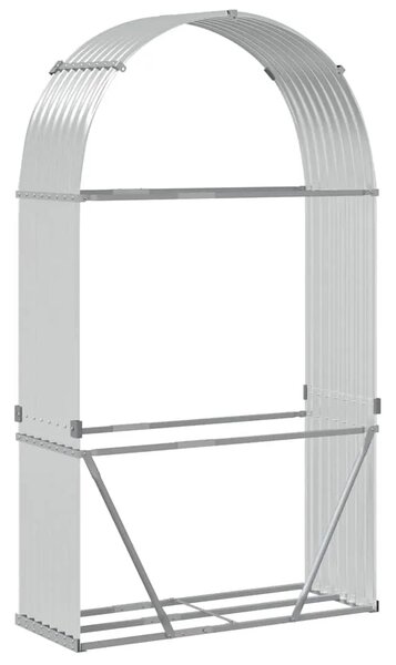 Držač za drva - Držač za cjepanice srebrni 120x45x210 cm od pocinčanog čelika - Srebrno 120 x 45 x 210 cm Srebrno 120 x 45 x 210
