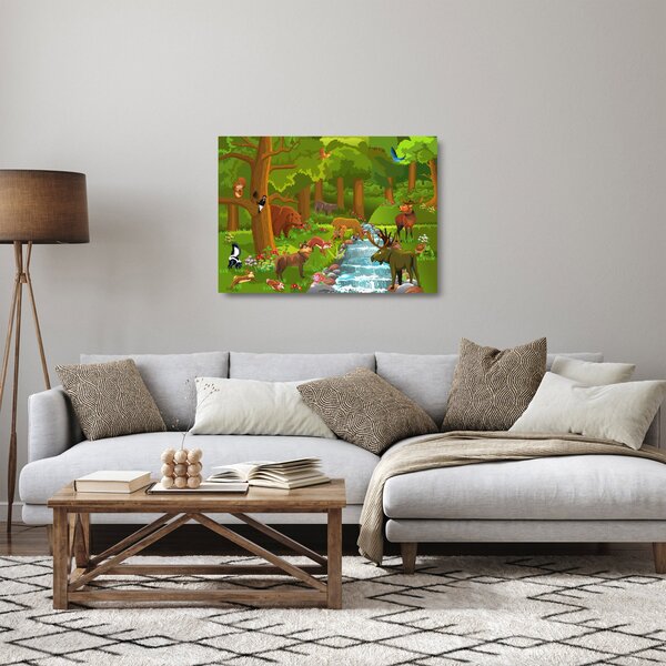 Dječja staklena slika sa životinjama (70x50 cm)