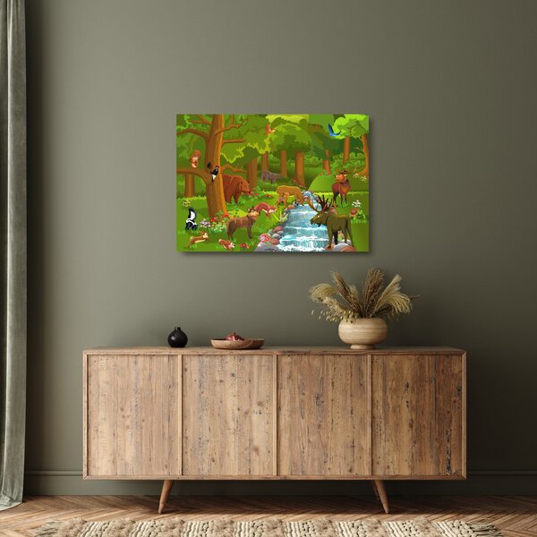 Dječja staklena slika sa životinjama (70x50 cm)