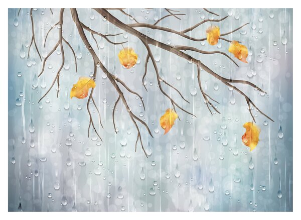 Staklena slika - Kišna jesen (70x50 cm)