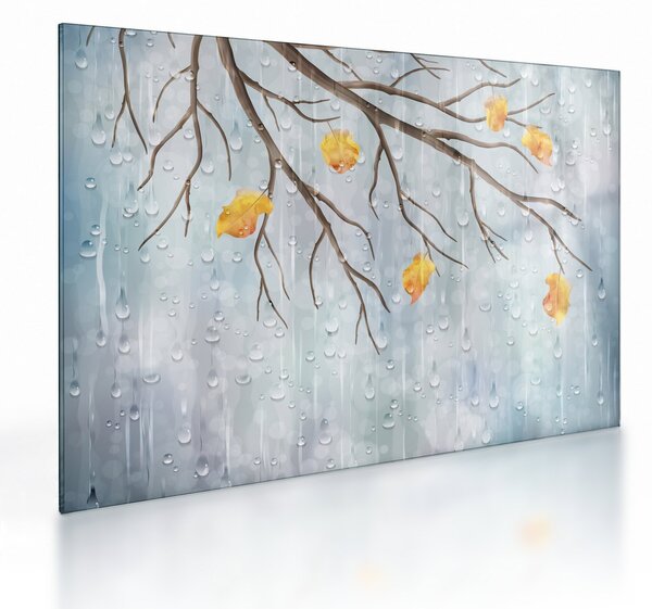 Staklena slika - Kišna jesen (70x50 cm)
