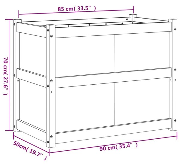 Vrtna sadilica 90 x 50 x 70 cm od impregnirane borovine - Prirodno impregnirano 1 Prirodno impregnirano