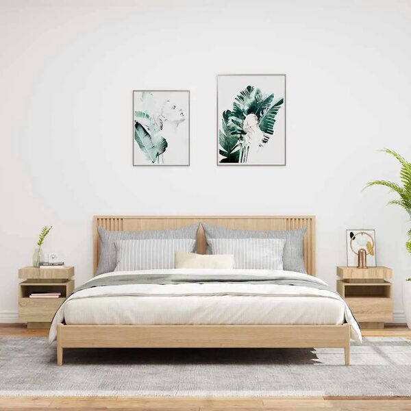 Noćni ormarići s LED svjetlima 2 kom boja hrasta 40x39x48 5 cm - sonoma hrast 2 Sonoma hrast 2