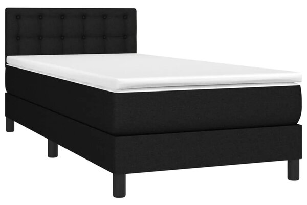 Box spring krevet s madracem crni 80 x 200 cm od tkanine - Crna 80 x 200 cm gumbi Crna