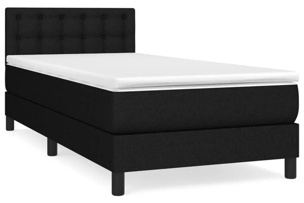 Box spring krevet s madracem crni 80 x 200 cm od tkanine - Crna 80 x 200 cm gumbi Crna