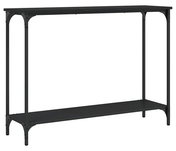 Konzolni stol crni 101 x 30 5 x 75 cm od konstruiranog drva - Crna 1 101 cm Crna