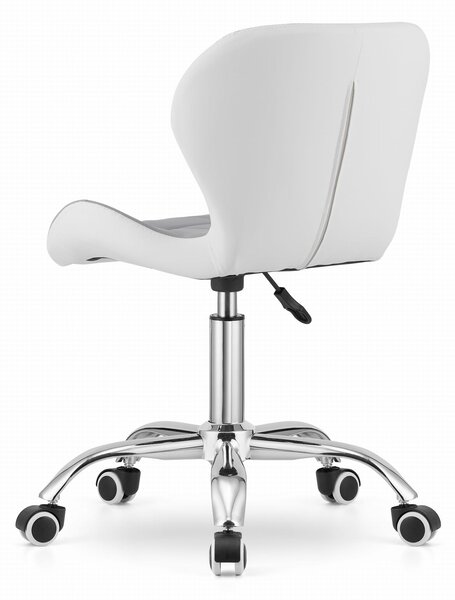 Set za radnu sobu ZARIMO stol 80x40 cm, bijela + fotelja AVOLA od eko kože, sivo-bijela