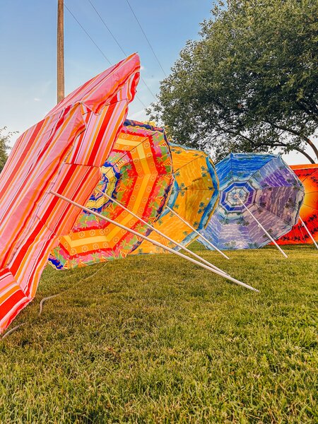 Plavo-bijeli suncobran SOLSTICE 180 cm