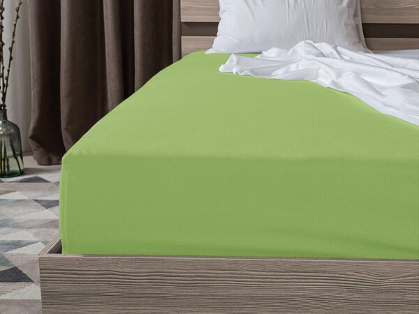 Jersey plahta s likrom zelena 90 x 200 cm