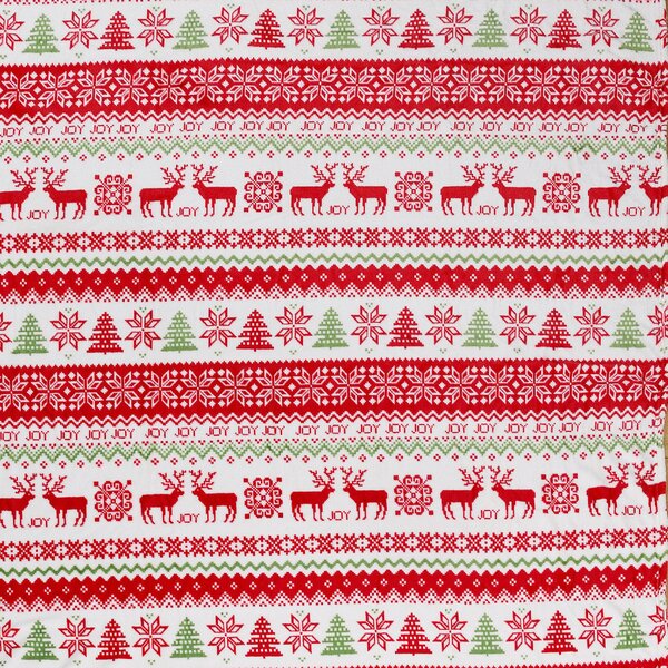 Bijela božicna deka od mikropliša CHRISTMAS JOY Dimenzije: 200 x 220 cm