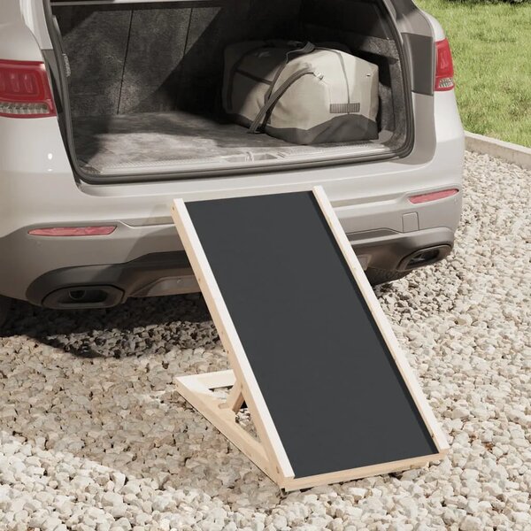 Rampa za pse siva 70 x 35 cm od masivne jelovine - Siva 70 x 35 cm 70 x 35 cm