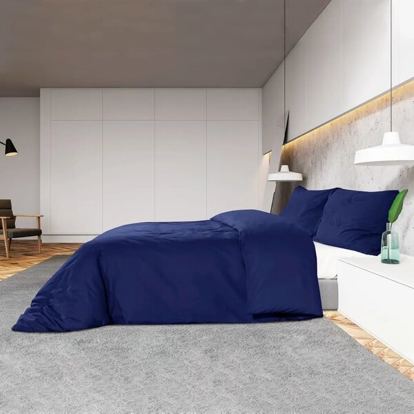 Set posteljine za poplun modri 200x220 cm lagana mikrovlakna - Plava 200 x 220 cm + 80 x 80 cm 1 1