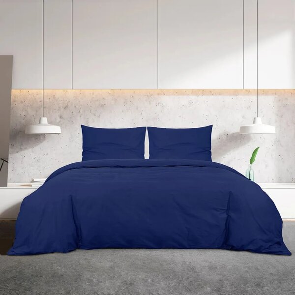 Set posteljine za poplun modri 200x220 cm lagana mikrovlakna - Plava 200 x 220 cm + 80 x 80 cm 1 1