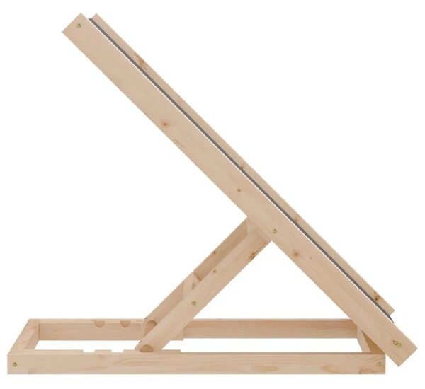 Rampa za pse siva 70 x 35 cm od masivne jelovine - Siva 70 x 35 cm 70 x 35 cm