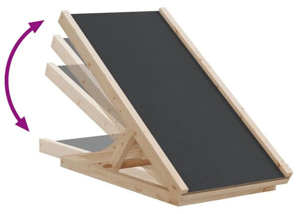 Rampa za pse siva 70 x 35 cm od masivne jelovine - Siva 70 x 35 cm 70 x 35 cm